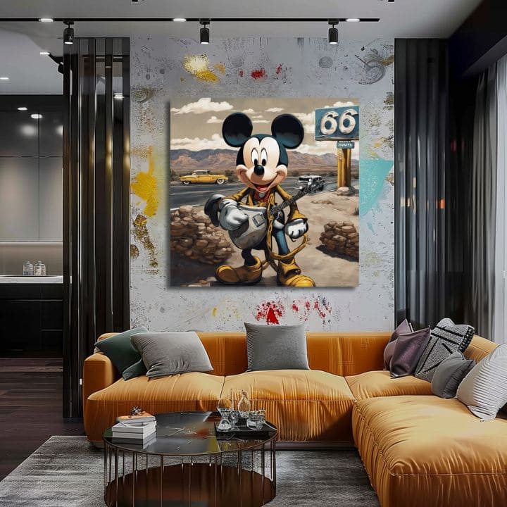 Slika na platnu - Mickey Mouse Country Singer | različne dimenzije