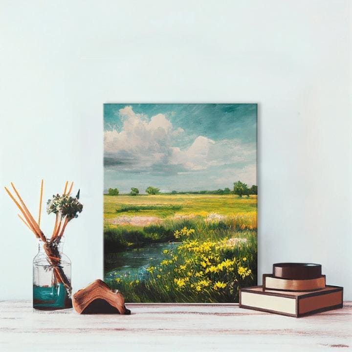 Pokrajina na platnu Med nebom in zemljo | različne dimenzije