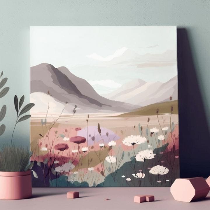 Pokrajina na platnu Dolina gora 80X80 CM