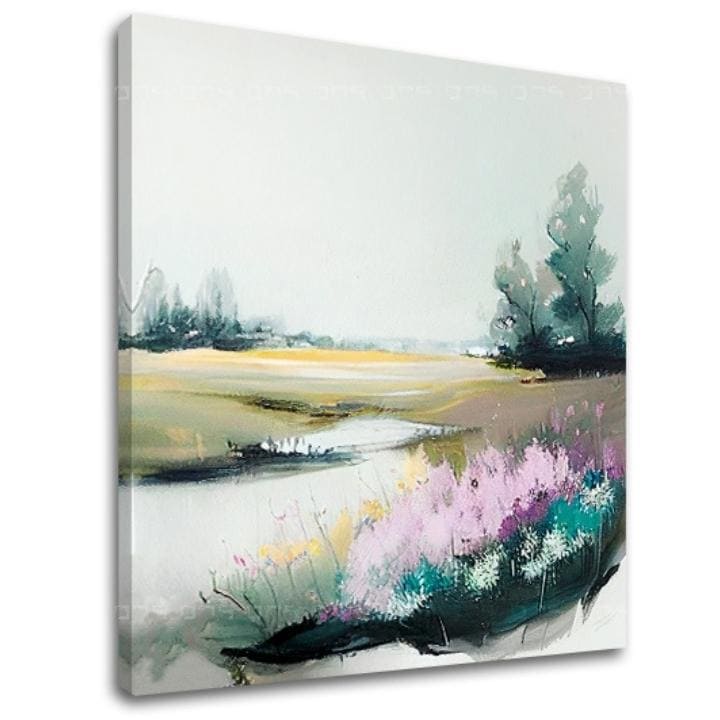 Pokrajina na platnu Nenavaden kraj na travniku | različne dimenzije