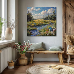 Pokrajinsko slikarstvo na platnu Potok v naravi