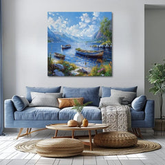 Pokrajinsko slikarstvo na platnu Mirno jezero