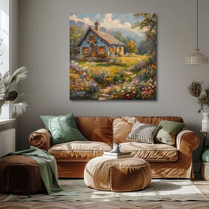 Pokrajinsko slikarstvo na platnu Poletno skrivališče