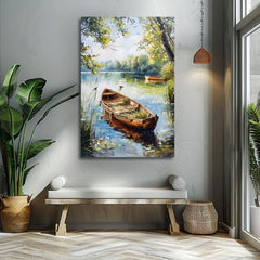 Pokrajinska slika na platnu Osamljeni jezdec