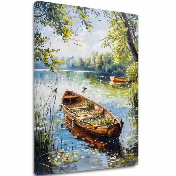 Pokrajinska slika na platnu Osamljeni jezdec