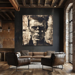 Slika Davida Bowieja na platnu - Neusmiljen pogled