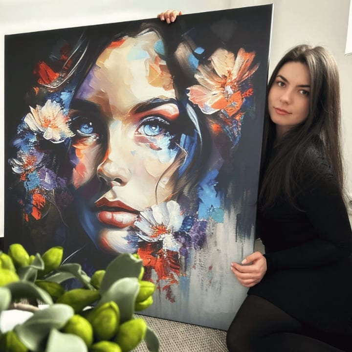 Oblikovanje dekoracije na platnu Nebo v očeh Popust 30 % 70x70 cm