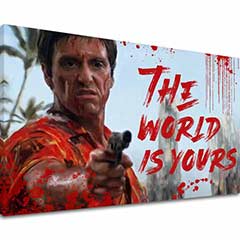 Scarface slika na platnu Krvavi Tony Montana s pištolo v roki - slika 2