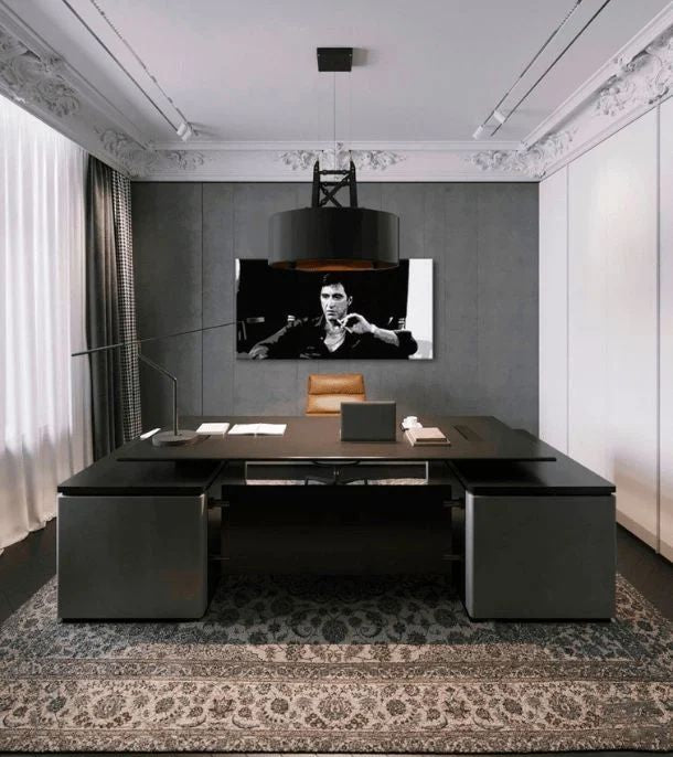 The Greatest Mobsters on Screen SCARFACE - Jezni TONY MONTANA s cigaro v roki Popust 60% 120X60 cm