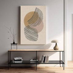 Slika na platnu Abstract Circles - Beige-Gold Design - slika 3