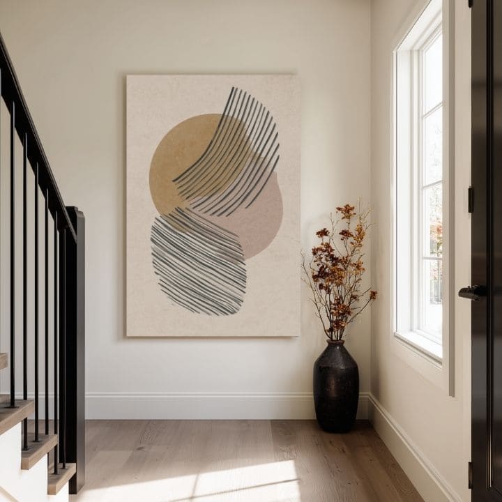 Slika na platnu Abstract Circles - Beige-Gold Design - slika 4