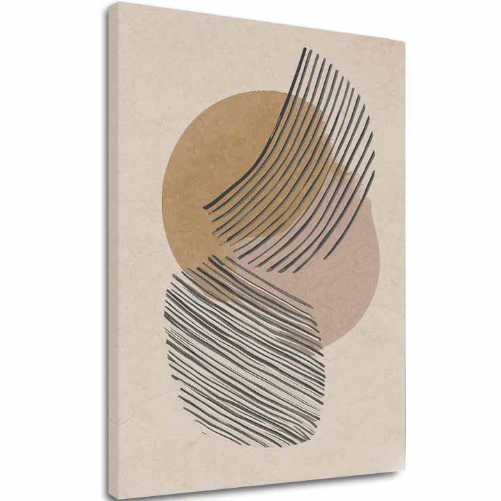 Slika na platnu Abstract Circles - Beige-Gold Design - slika 2