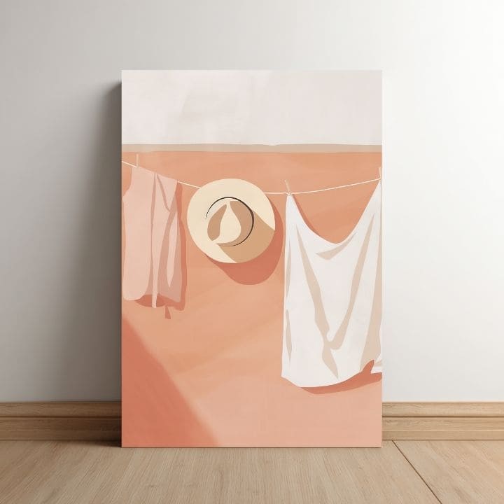 Slika na platnu White Linen - Minimalistično oblikovanje - slika 3
