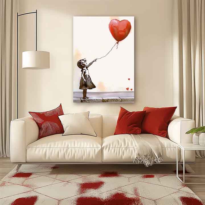 Slika HEART BALLOON GIRL | Italijansko platno | različne dimenzije