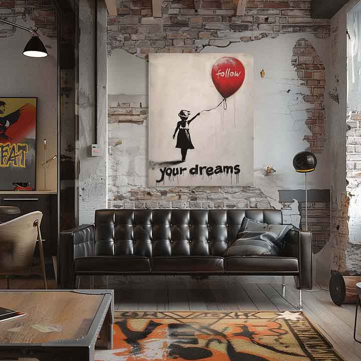 Slika FOLLOW YOUR DREAMS | Italijansko platno | različne dimenzije