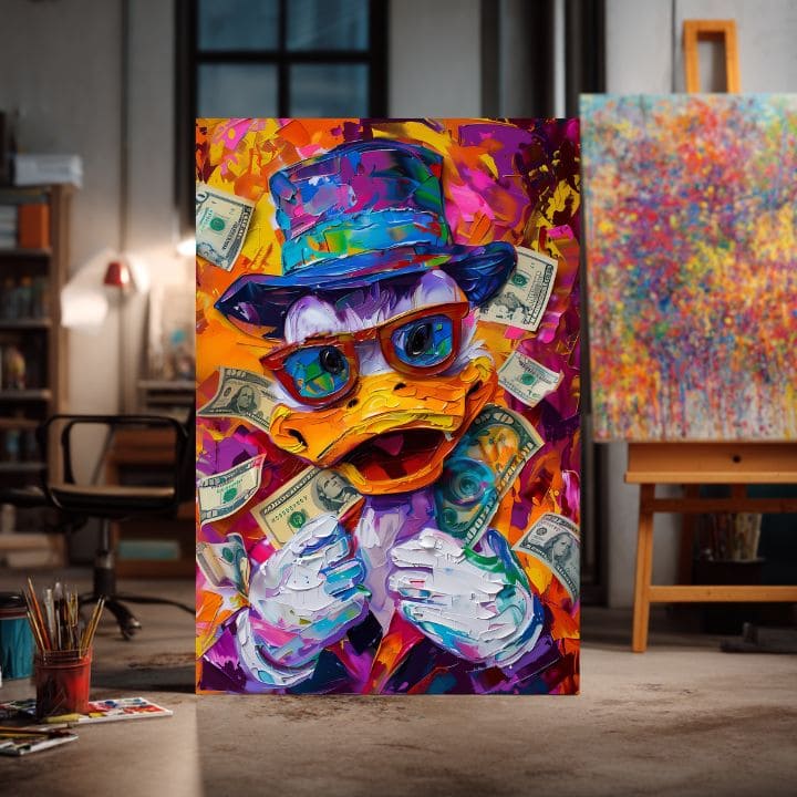 Slika MONEY DUCK | Italijansko platno