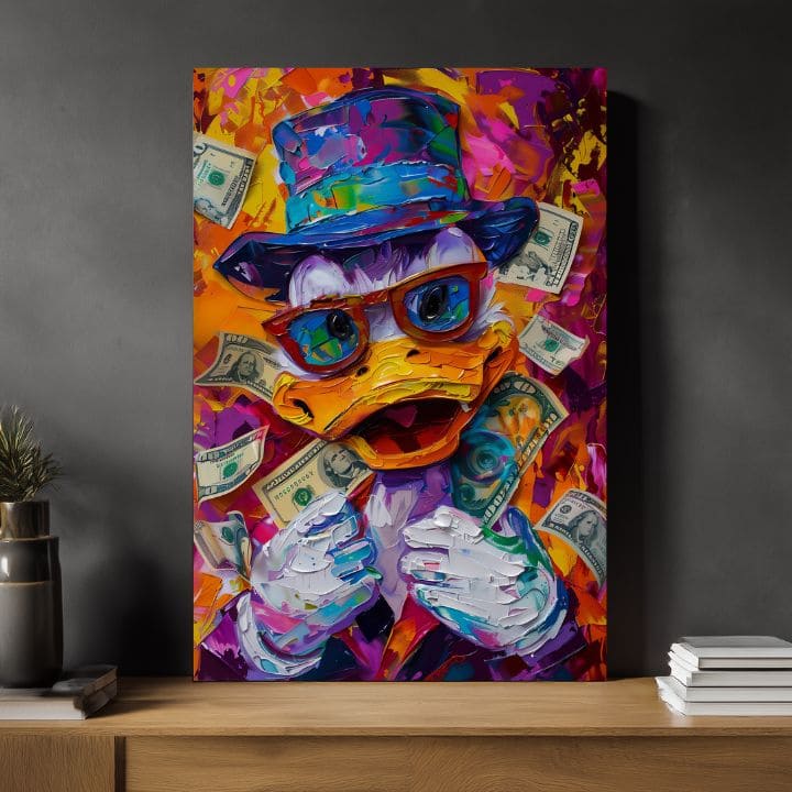 Slika MONEY DUCK | Italijansko platno