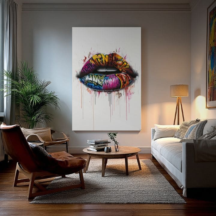 Slika GRAFFITI LIPS | Italijansko platno