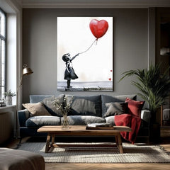 Slika HEART BALLOON GIRL | Italijansko platno