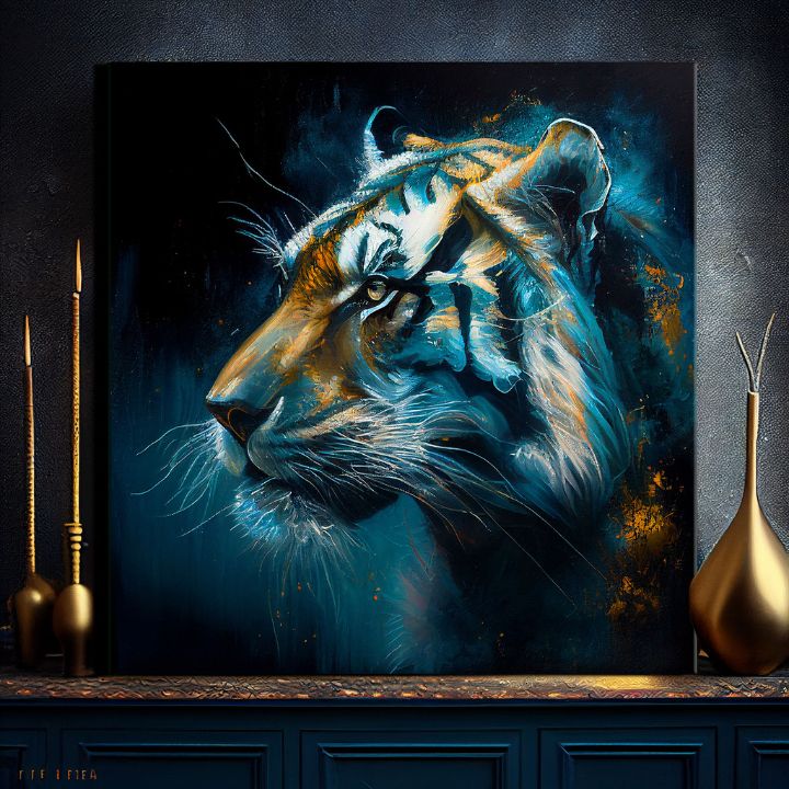 Dekorativna slika na platnu - PREMIUM ART - Tiger's Mighty Spirit