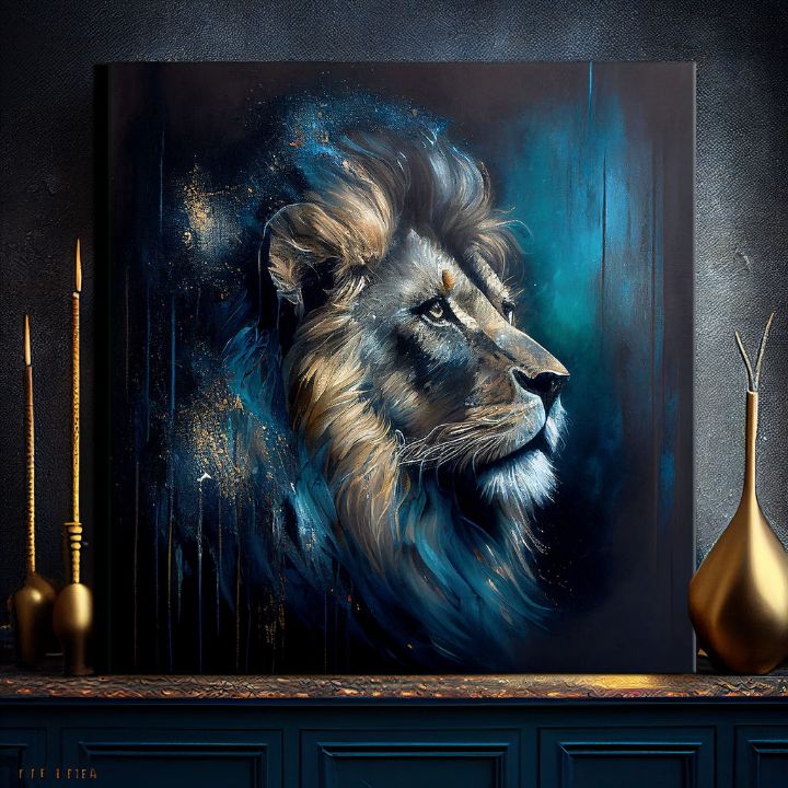 Dekorativna slika na platnu - PREMIUM ART - Lion's Strength and Grace