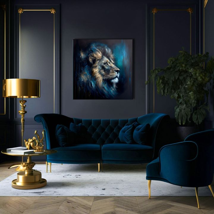 Dekorativna slika na platnu - PREMIUM ART - Moč in milost leva - slika 4