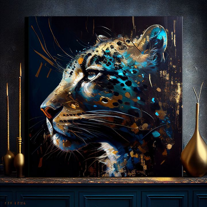 Dekorativna slika na platnu - PREMIUM ART - Spotted Hunter's Elegance