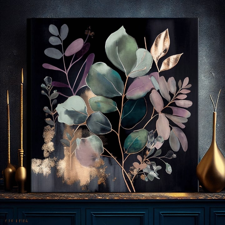 Sodobne slike na platnu - JUNGLE'S EMERALD SYMPHONY 80x80 cm