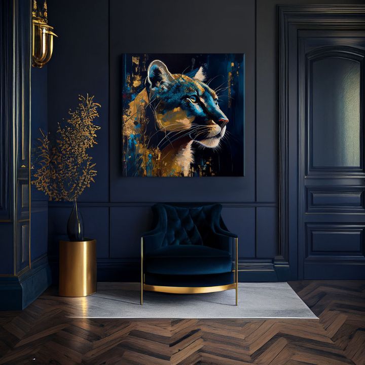 Dekorativna slika na platnu - PREMIUM ART - Silent Puma's Gaze - slika 2