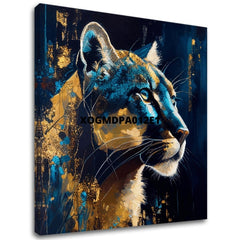 Dekorativna slika na platnu - PREMIUM ART - Silent Puma's Gaze - glavna slika
