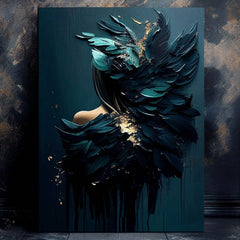 Sodobne slike na platnu - Feminine Touch of Angelic Beauty