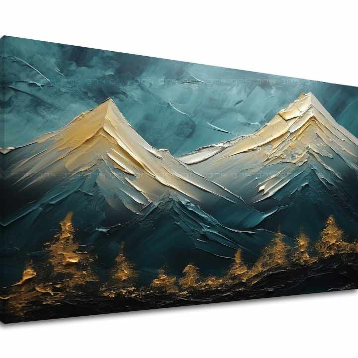 Sodobna stenska dekoracija Golden Mysterious Rock - PREMIUM ART | različne dimenzije