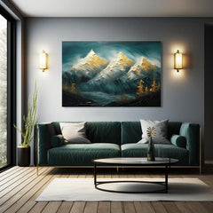 Sodoben stenski dekor Obzorje zlate harmonije - PREMIUM ART