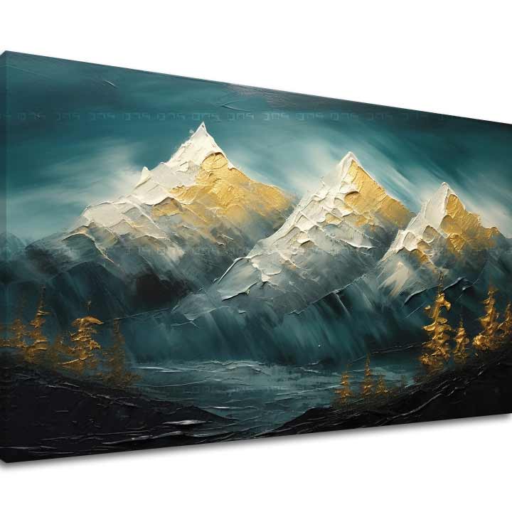 Sodoben stenski dekor Obzorje zlate harmonije - PREMIUM ART - slika 2