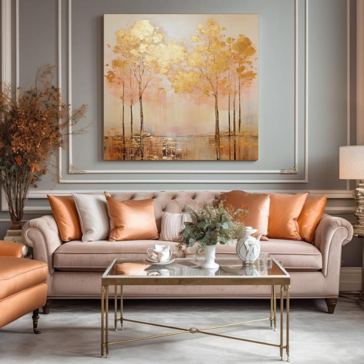 Strukturirano slikarstvo Zlata soba nad vodo - PREMIUM ART | različne dimenzije