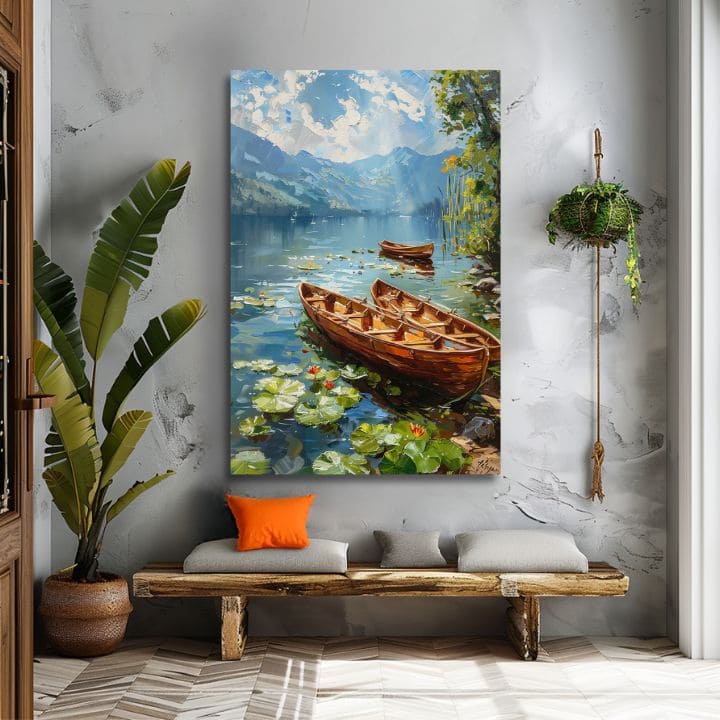 Pokrajina na platnu slika Romantika v paru | Akrilne podrobnosti