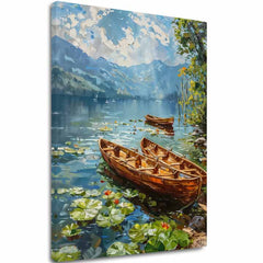 Pokrajinska slika na platnu Romantika v paru | Akrilni detajli