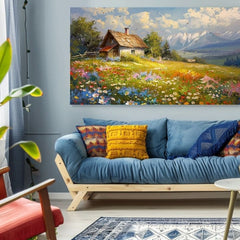 Slikarstvo na platnu Barvit cvetlični travnik | Akrilne podrobnosti