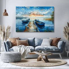 Pokrajina na platnu Romantični sončni zahod | Podrobnosti akrila