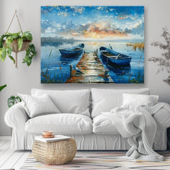 Pokrajina na platnu Romantični sončni zahod | Podrobnosti akrila