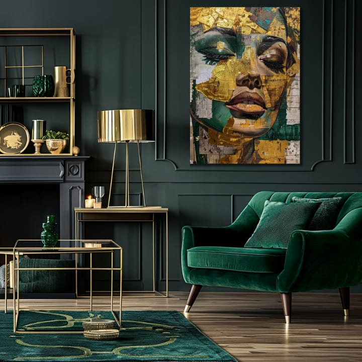 Elegantna slika ženske Smaragdne sanje