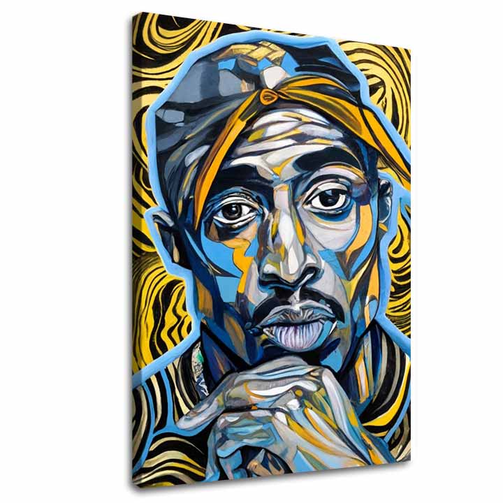 Slika Tupaca Shakurja - Zlati toni rapa | 100 % originalna akrilna slika