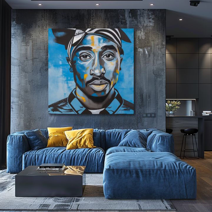 Tupac Shakur - Slika Raperja v nebesih | 100 % originalna akrilna slika