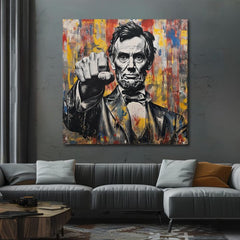 Abraham Lincoln - Moč zgodovine | 100 % originalna akrilna slika