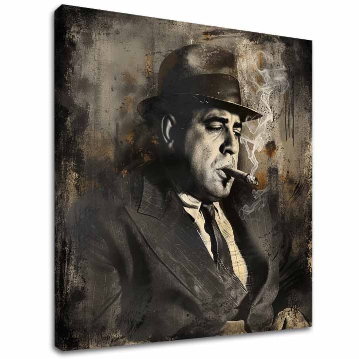 Slika Al Capone - Dim in moč | 100 % originalna akrilna slika