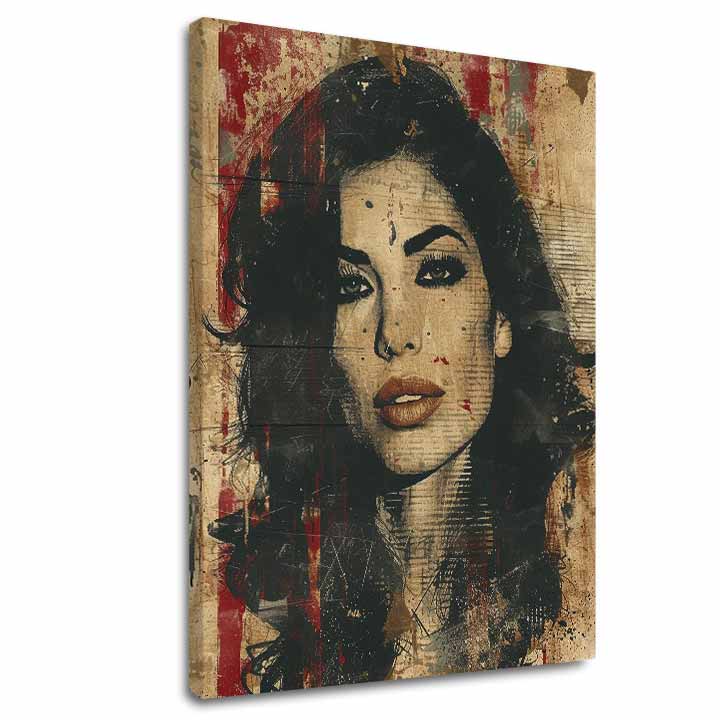 Slika Amy Winehouse - Globok pogled v dušo | 100 % originalna akrilna slika
