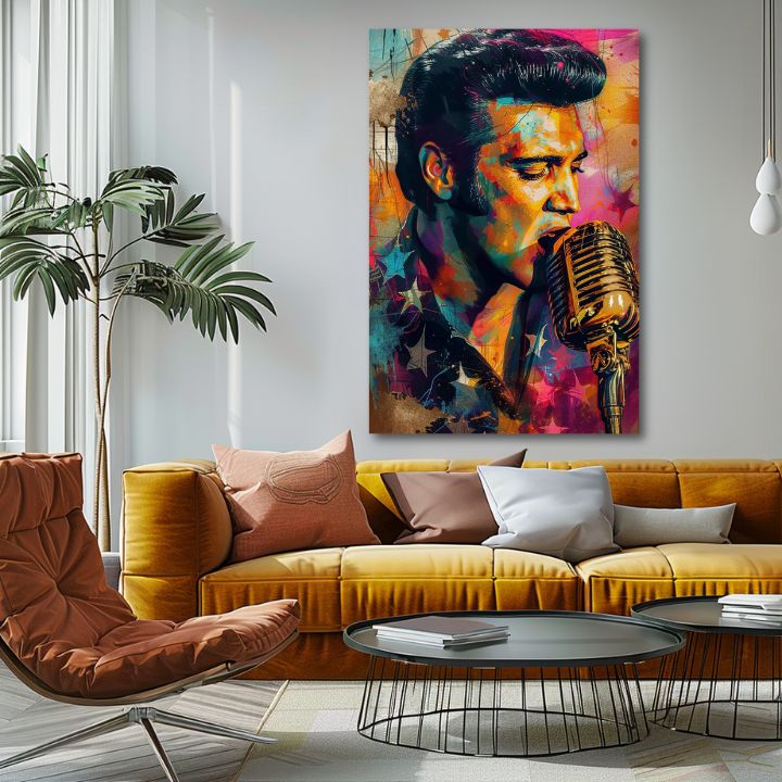 Elvis Presley - Zlati glas rock'n'rolla | 100 % originalna akrilna slika