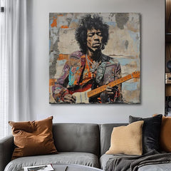 Slika JIMI HENDRIX - Kitarska poezija | 100 % izvirni akril poslikan