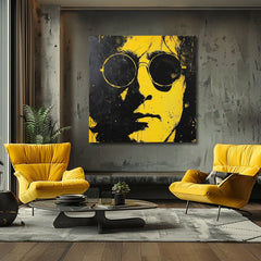 John Lennon - Slika rumenega odseva realnosti | 100 % originalna akrilna slika