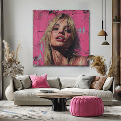 Slika Blondinka - Roza Barbie | 100 % originalna akrilna slika